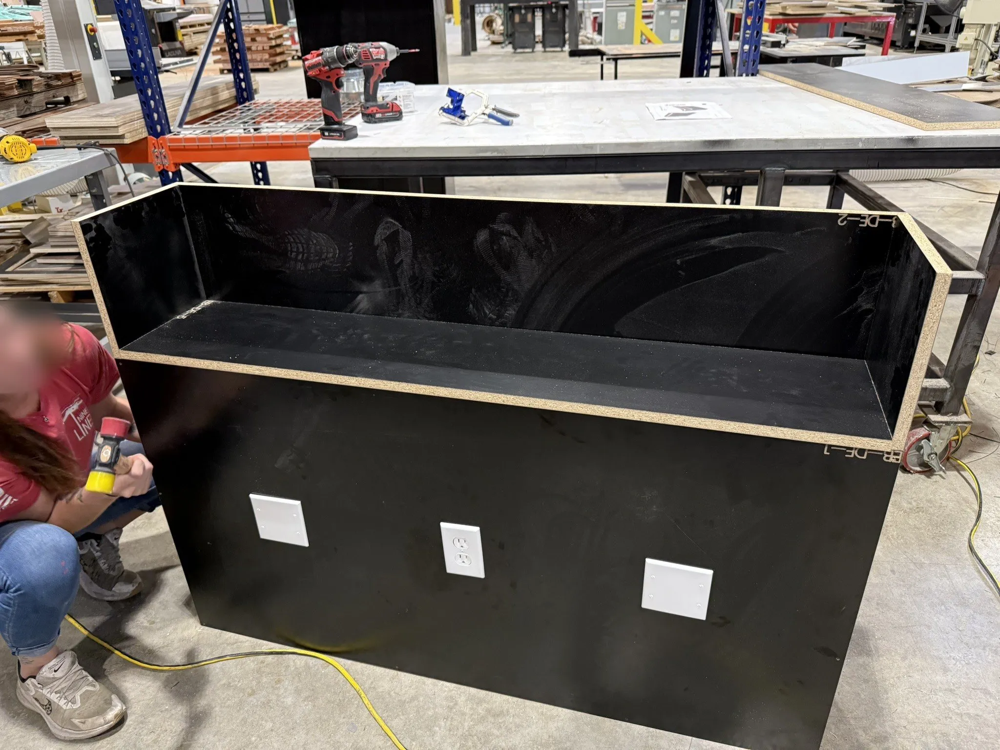 Counter with integrated power