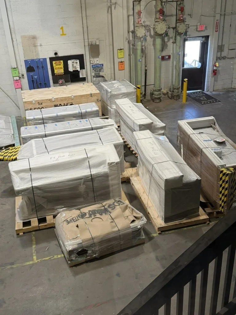 Crated and staged to ship