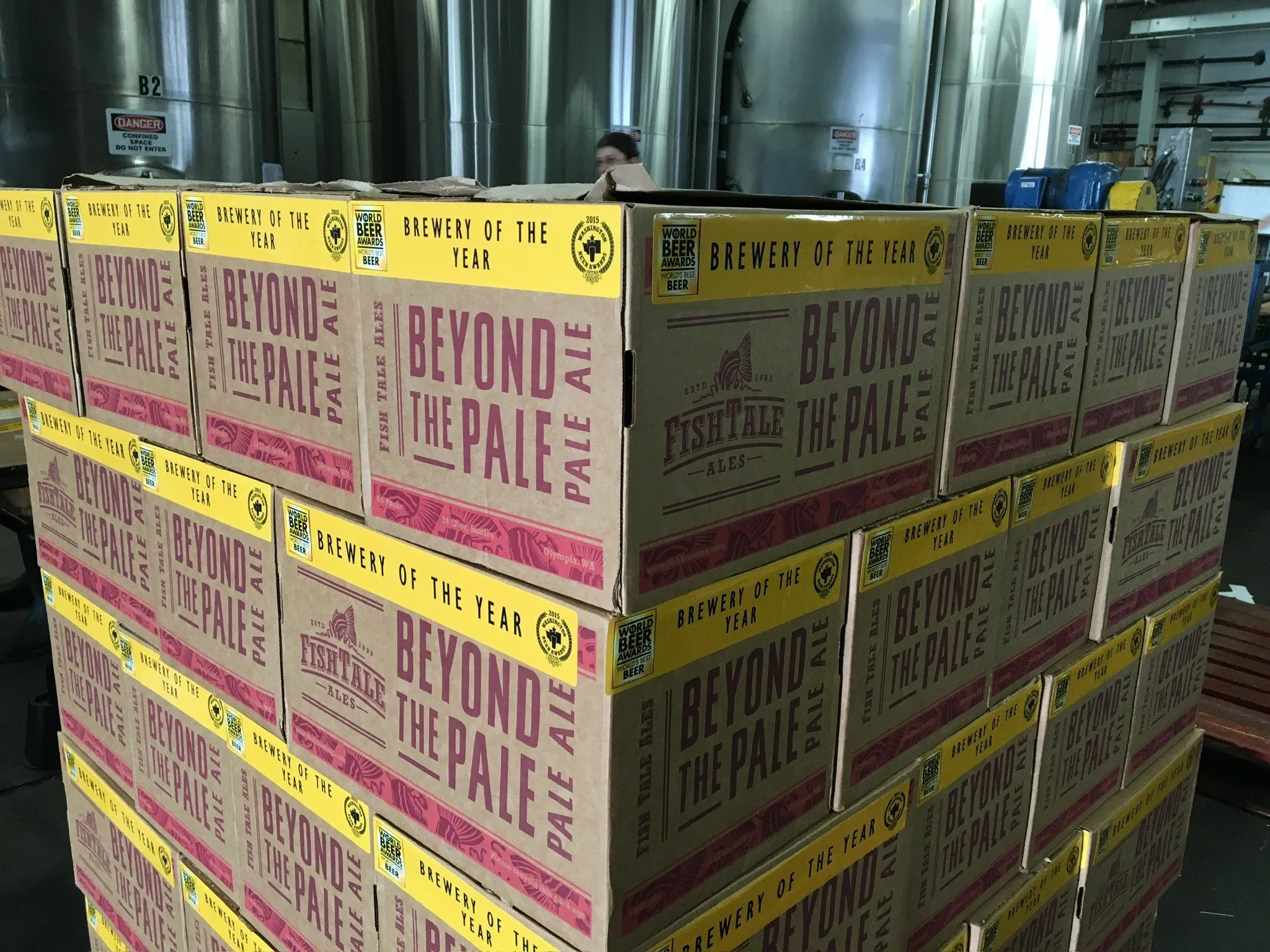 Palletized cases ready for distribution