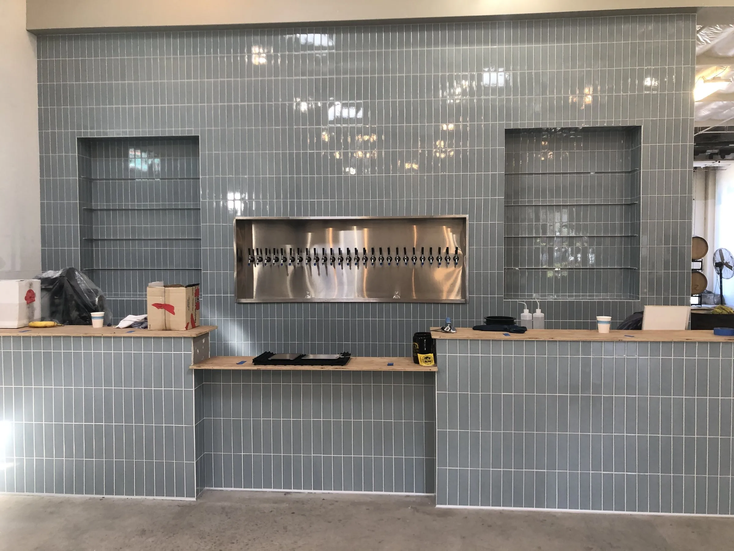 New taproom tap wall